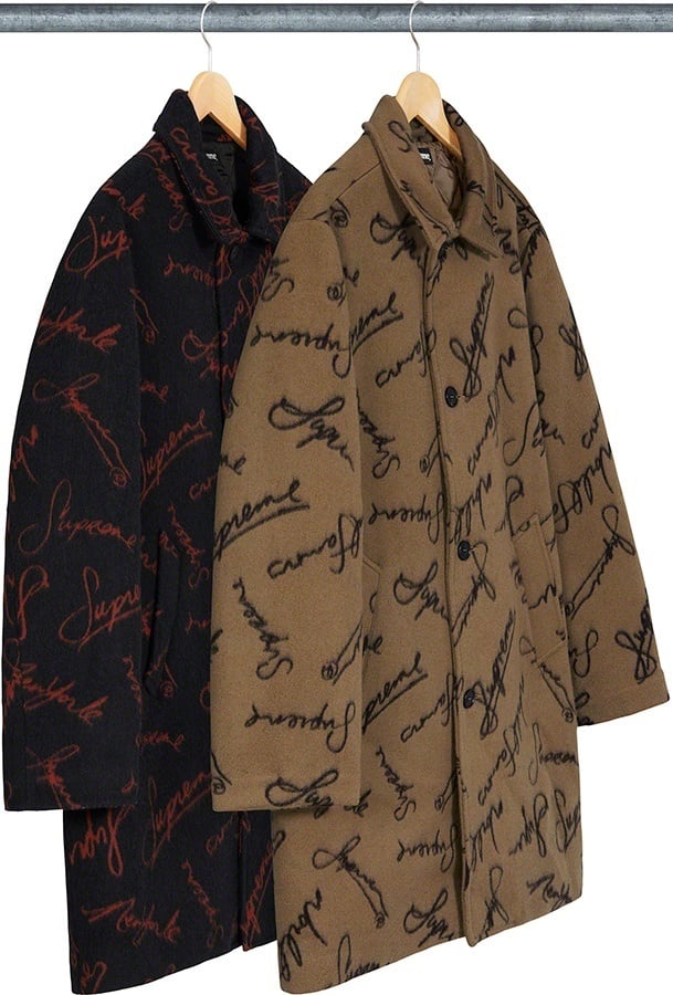Script Logos Wool Overcoat